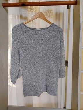 H &M Basics Women’s Marled Gray Knit Sweater - Casual Crewneck